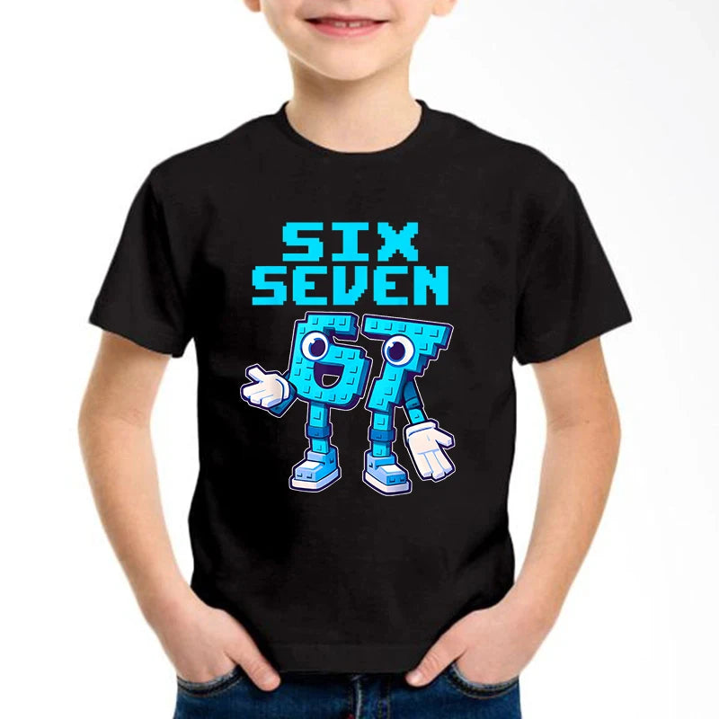 New Funny Six Seven Italian Brainrot Graphic Print T-Shirt Boy/Girl
