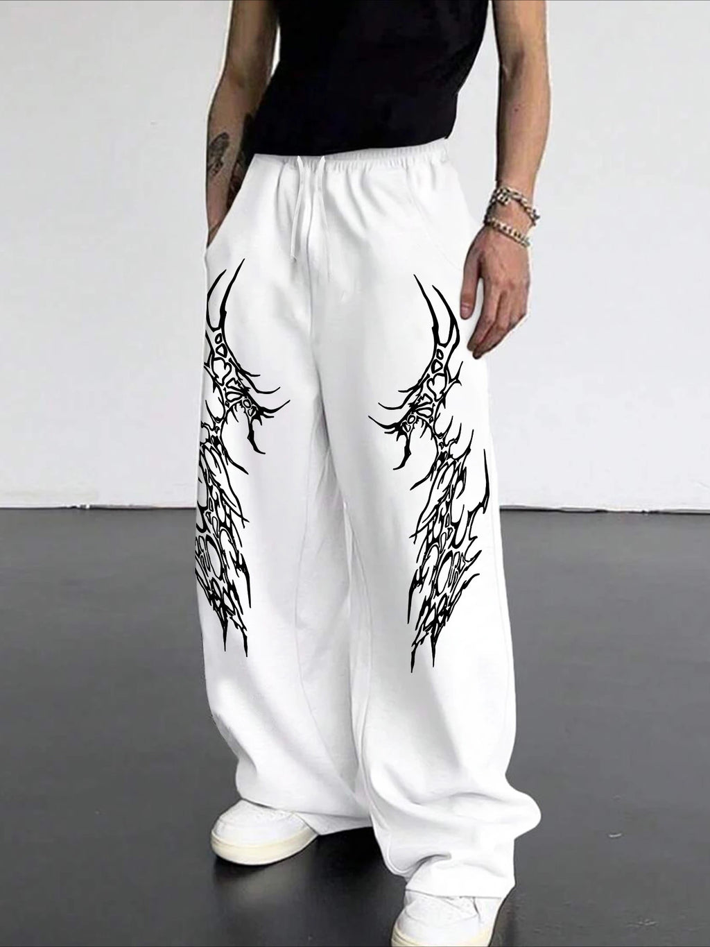 Men's 2026 New Dark Retro Striped Gothic Loose Straight Leg Pants