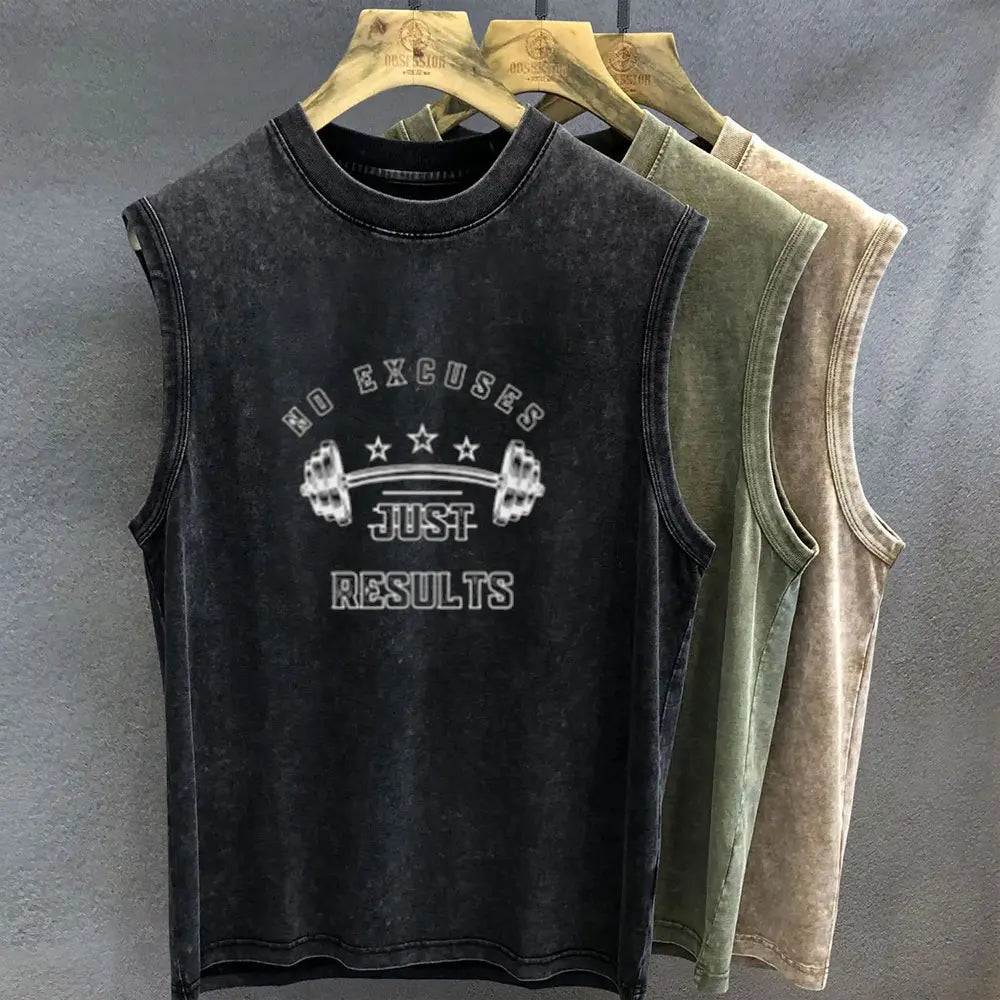 Oversized T Shirt for Men, Vintage Washed, Graphic Print Tank Top Sleeveless Vest