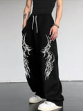 Men's 2026 New Dark Retro Striped Gothic Loose Straight Leg Pants