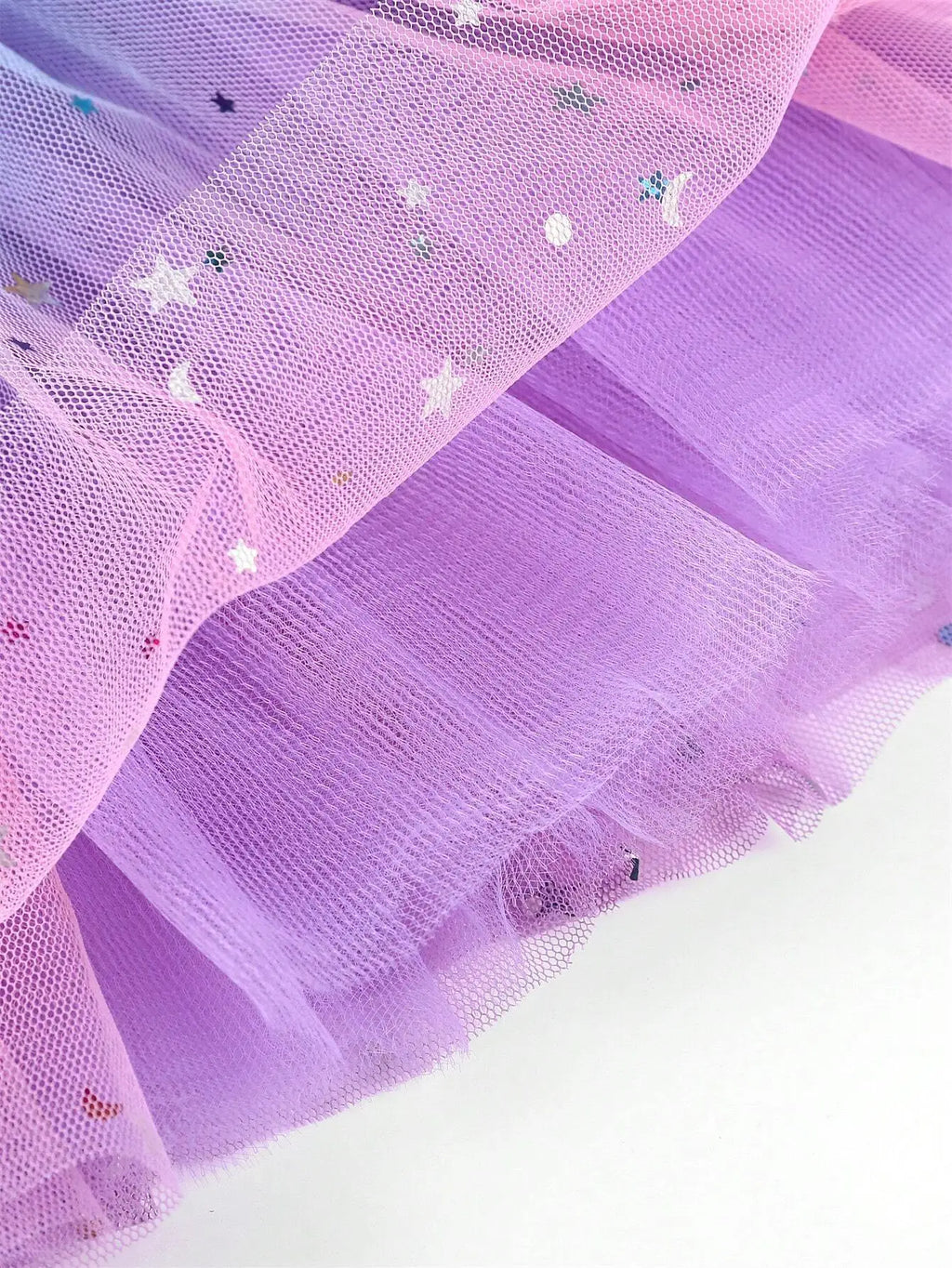 Girls' Gradient Tulle Skirt with Star & Moon Sequins