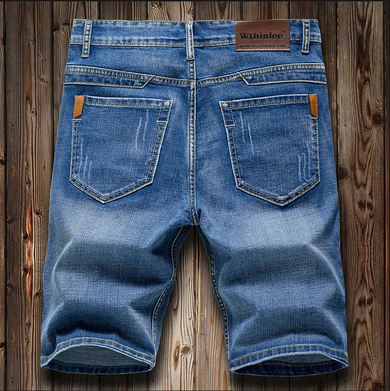 2026 Men's Denim Shorts, Stretch Dark Blue Fashion Design