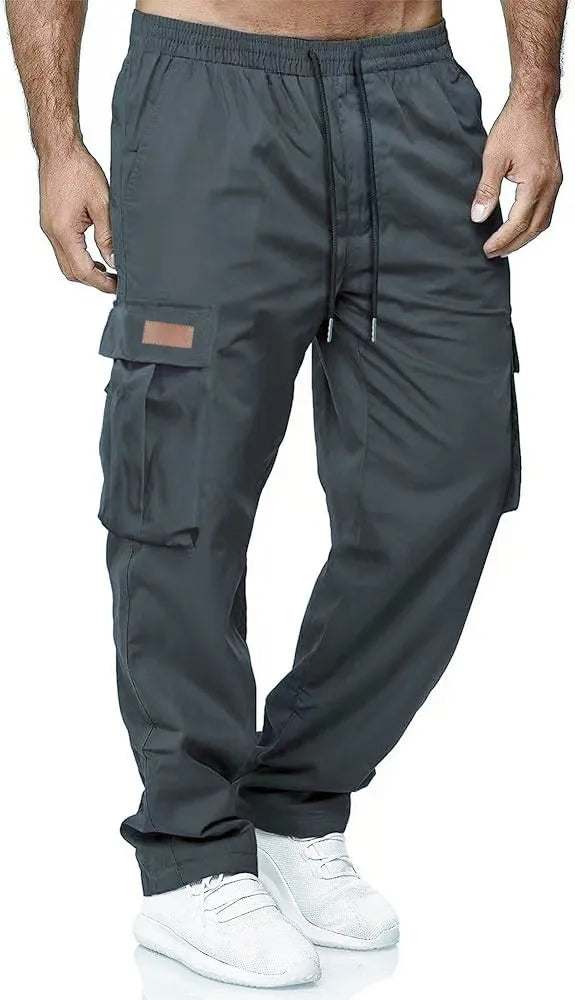 New Men's 2024 Work Pants, Drawstring Multi, Pocket Casual Pants