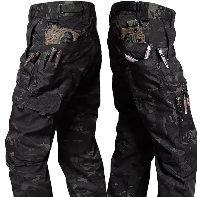 New Men's Tactical Work Cargo Trousers Multi-Pocket and Waterproof
