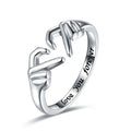 Romantic Heart Hand Hug Ring for Women and Men, I Love You Forever Couple Adjustable Ring