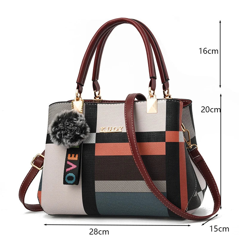 Ladies Luxury Designer PU Leather Tote Handbag with Large Capacity
