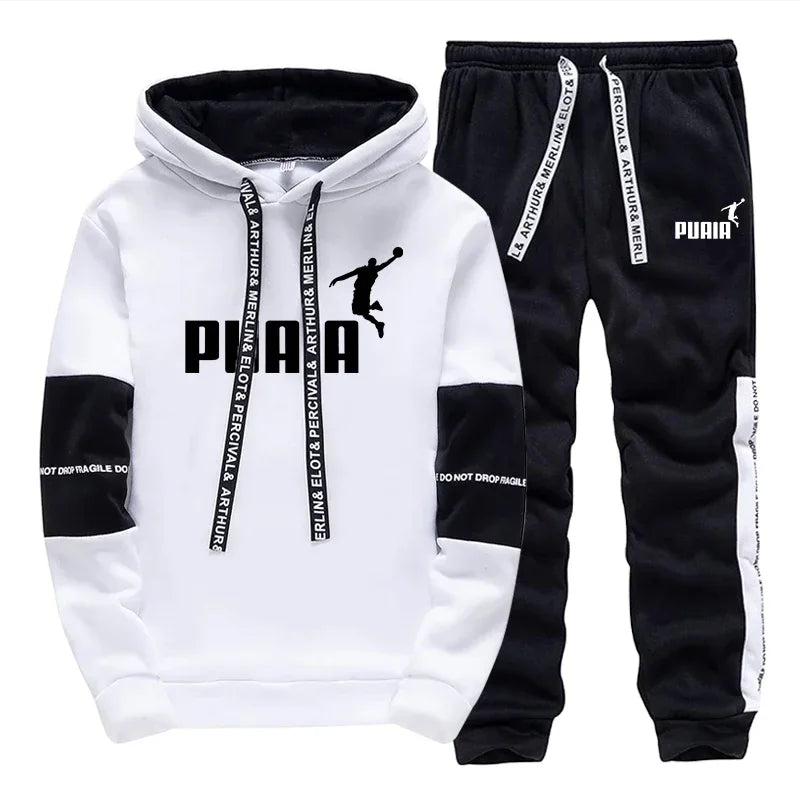 Men's Tracksuit Trend, Printed Single Piece Sweatshirts with Sweatpants