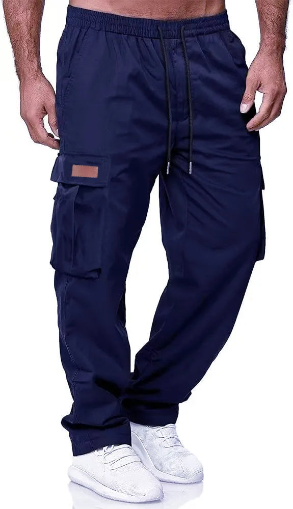 New Men's 2024 Work Pants, Drawstring Multi, Pocket Casual Pants