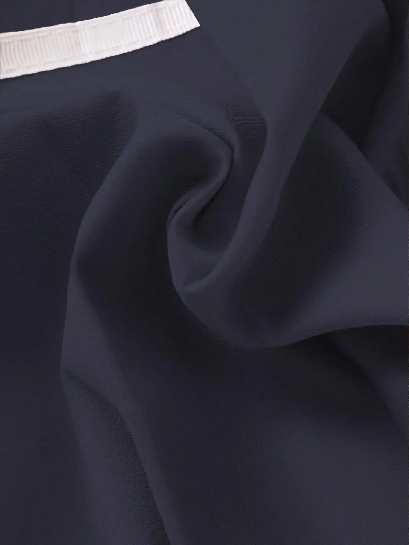 Navy Blue Pleated Skirt for Girls with White Stripe Trim and Elastic Waist