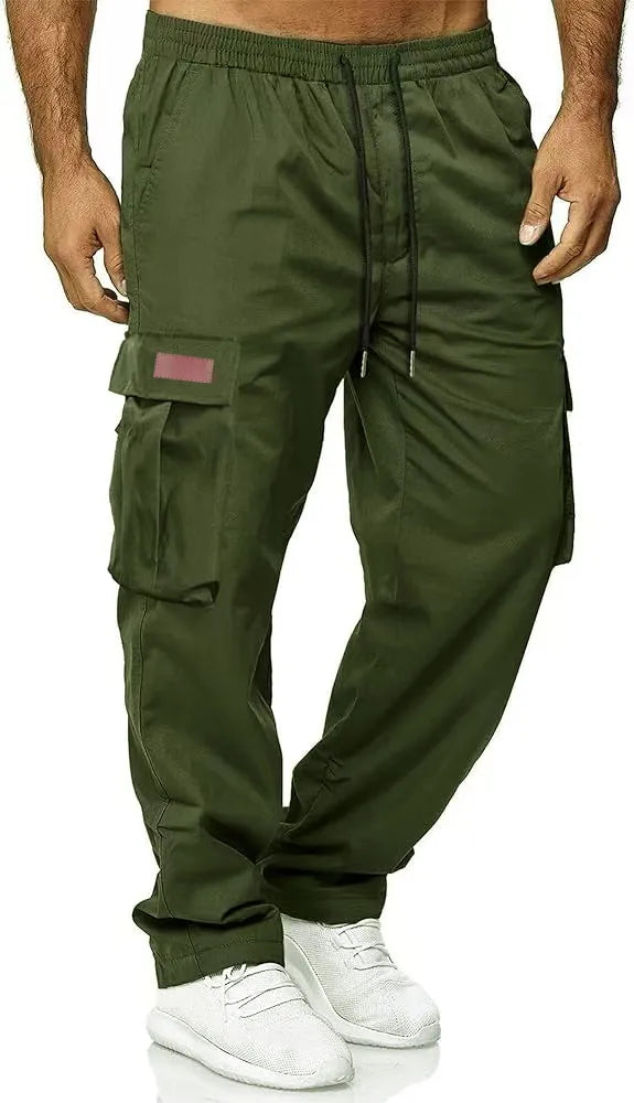 New Men's 2024 Work Pants, Drawstring Multi, Pocket Casual Pants
