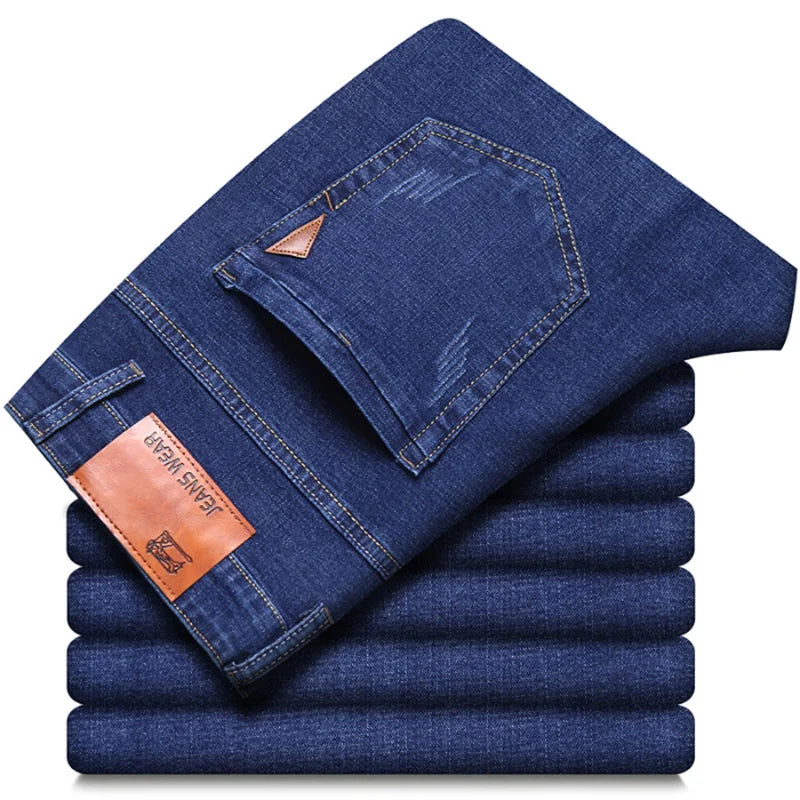Men's Fashion Straight Jeans 2025, New Stretch Slim Fit Pants Comfortable and Soft