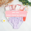 6PCS/ Girls Cotton Floral Print Underwear