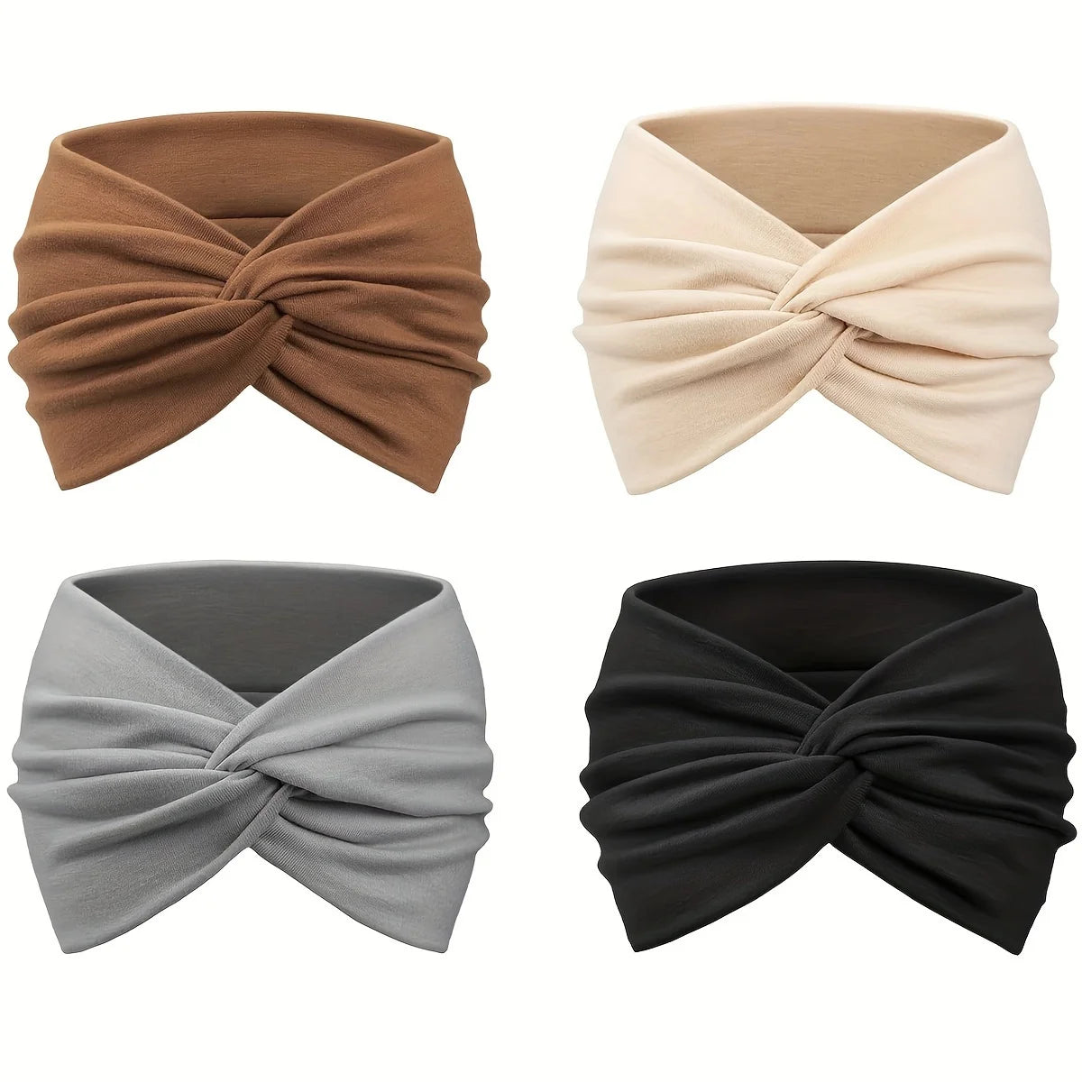 4Pc Soft Knitted Sports Headband For Women