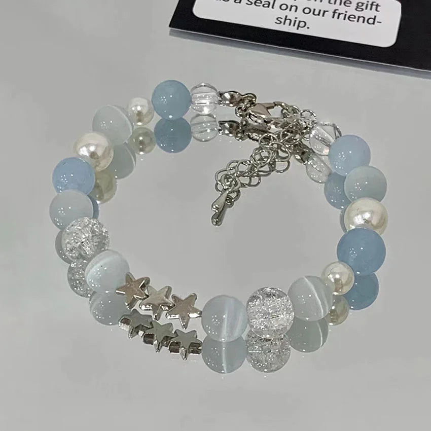New Simple Crystal Bead Bracelet for Women and Girls