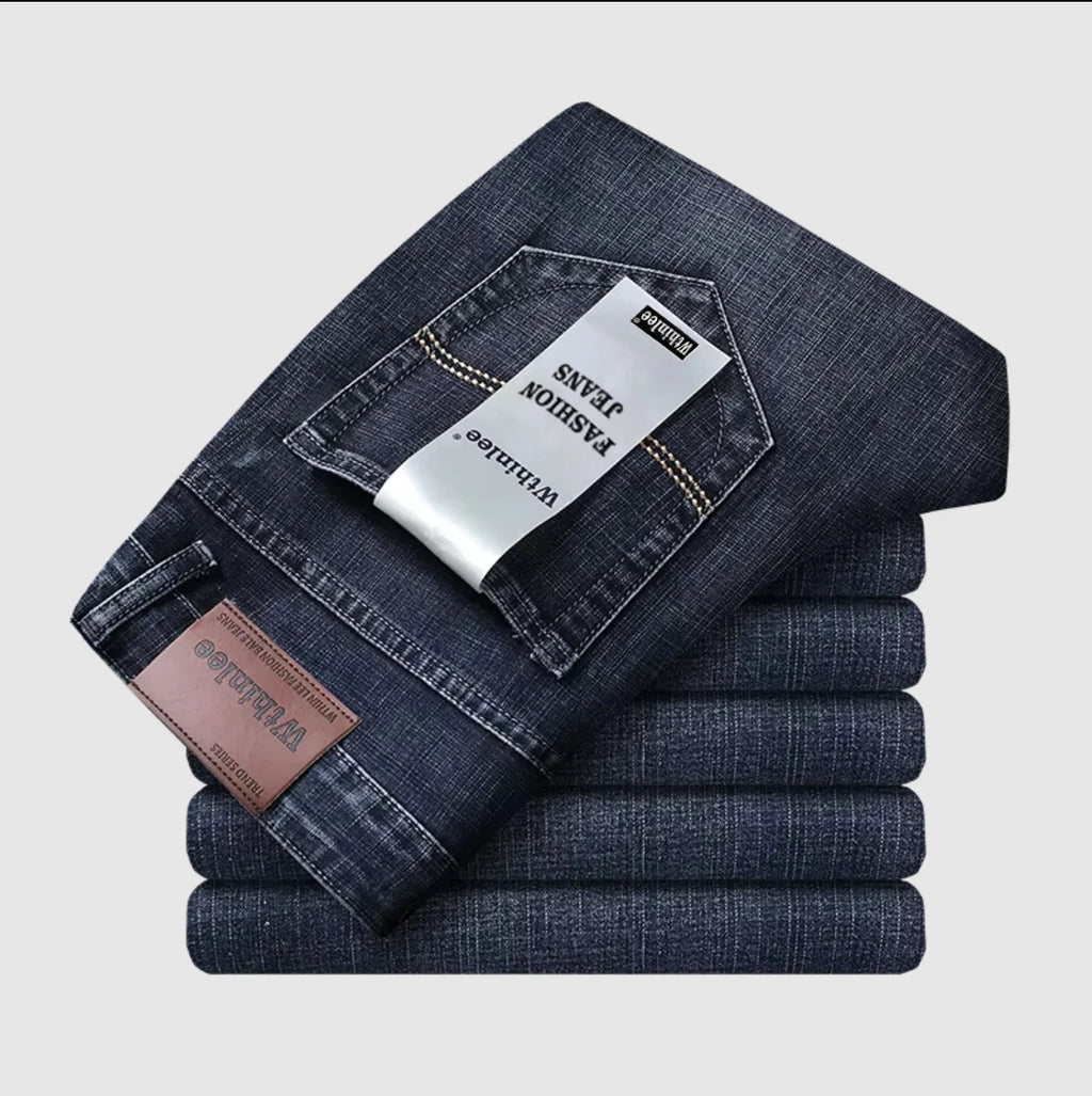 Men's Jeans Straight Stretch Fashion Classic Blue, Black, Work Denim Pants