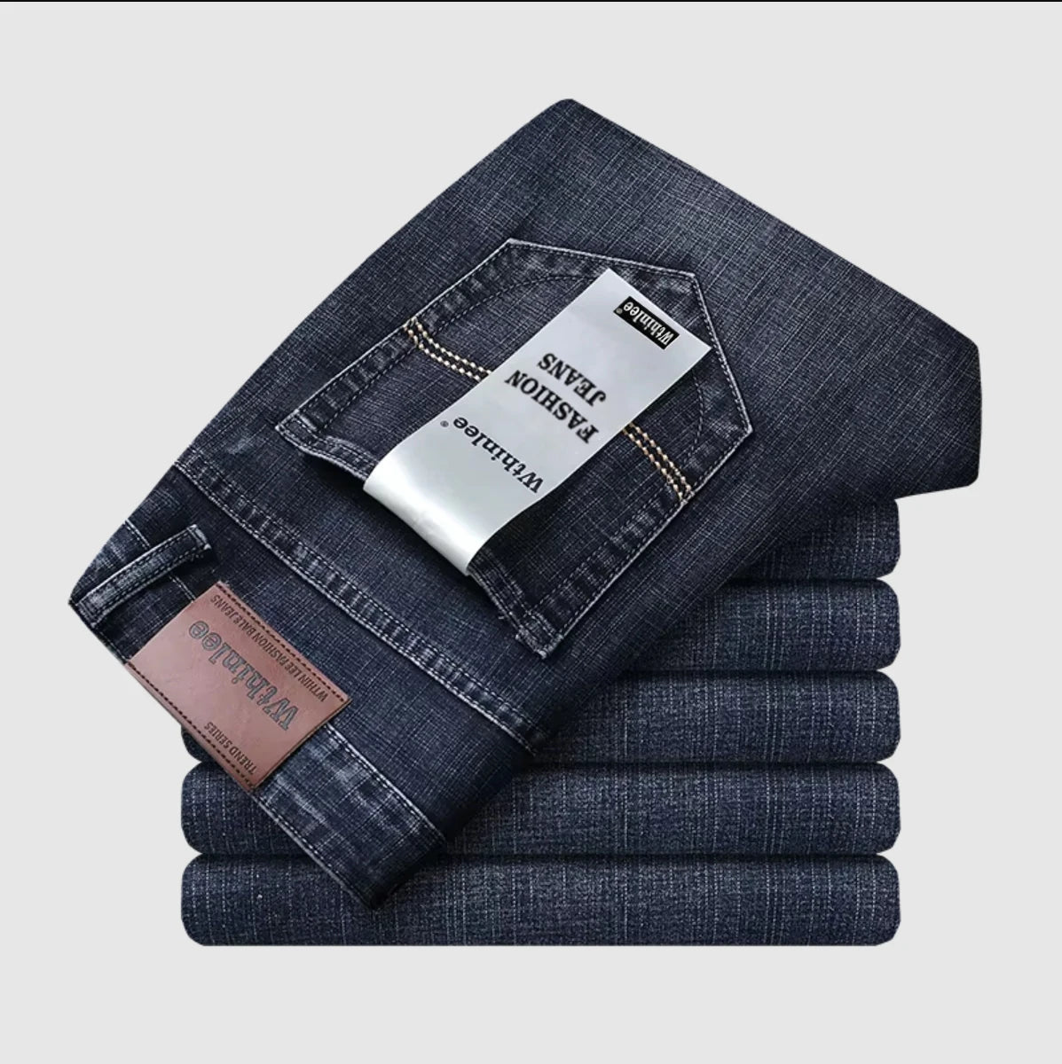 Men's Jeans Straight Stretch Fashion Classic Blue, Black, Work Denim Pants