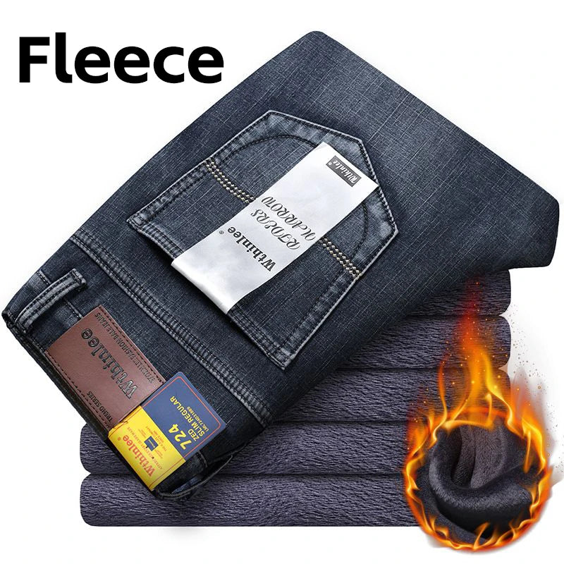 Men's Jeans Straight Stretch Fashion Classic Blue, Black, Work Denim Pants