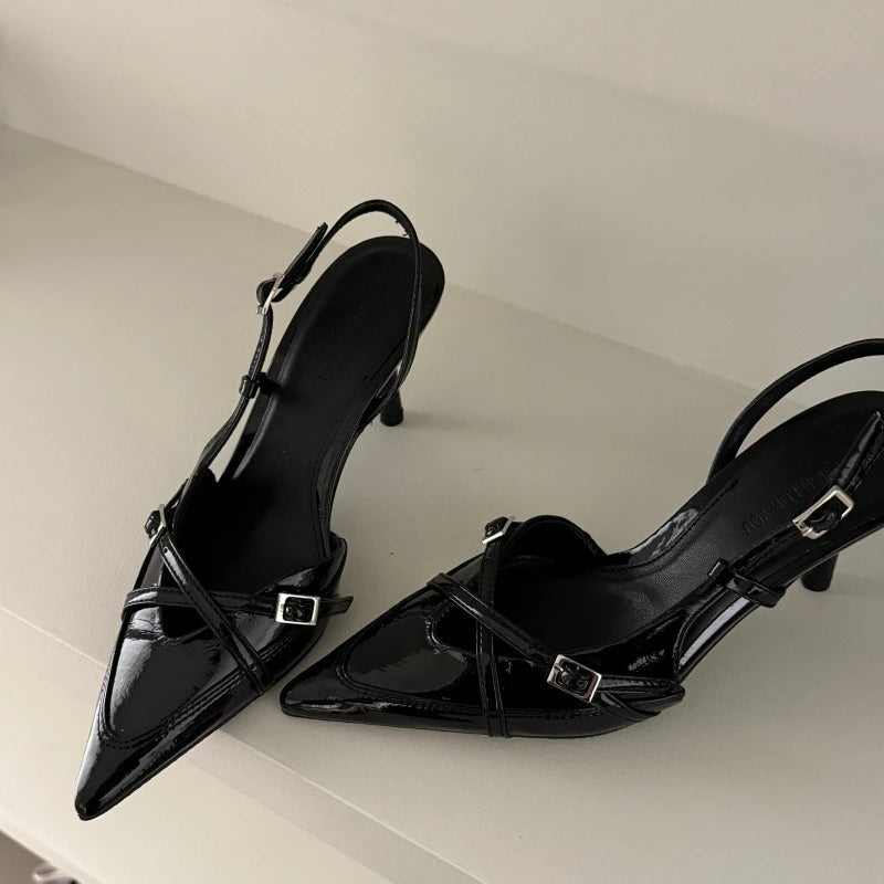 2026 New Women's Sandals Fashionable Buckle Designer Elegant Pointed Toe High Heels