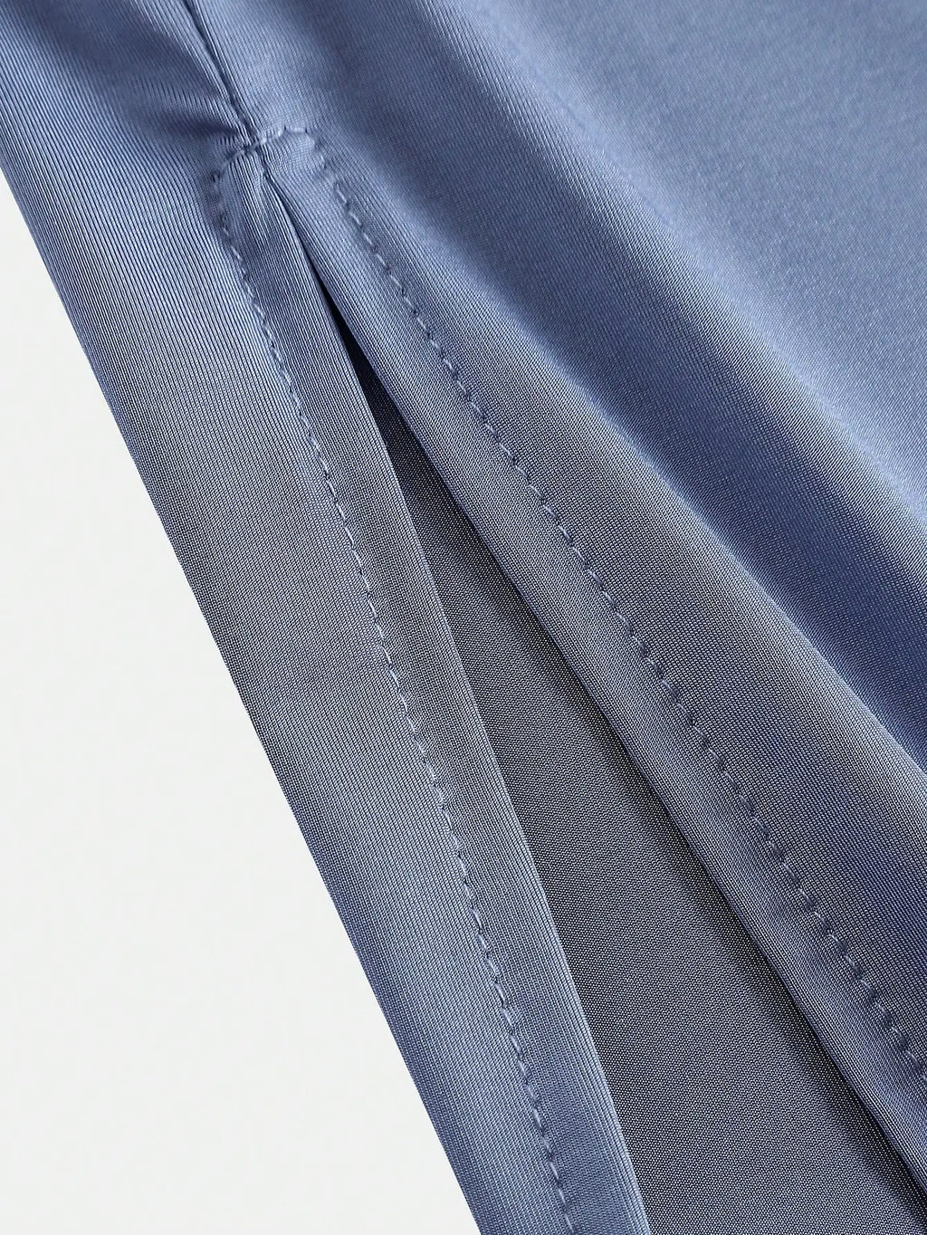 Girls Asymmetrical Neck, Ruched Waist, Tightfitting Maxi Knit Dress in Dusty Blue