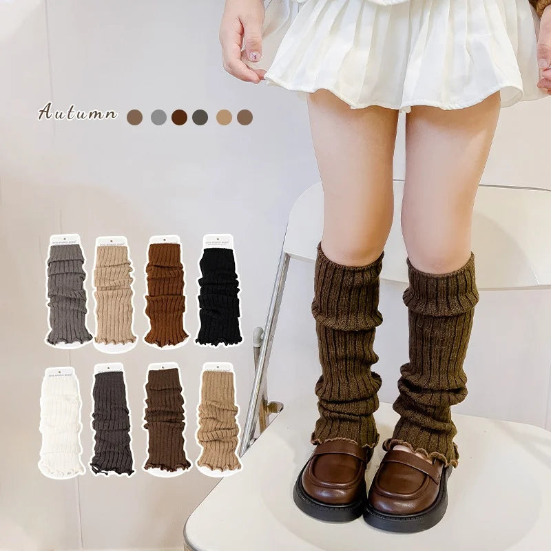 Fashion Girl's Leg Warmers, Knitted Warm Soft Socks, Elegant and Fashionable, 3-12Yrs