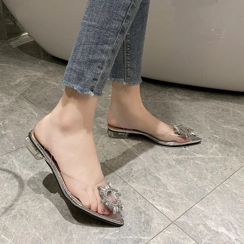 Summer Women's Heeled Sandals Fashion Dress Breathable Soft Comfortable