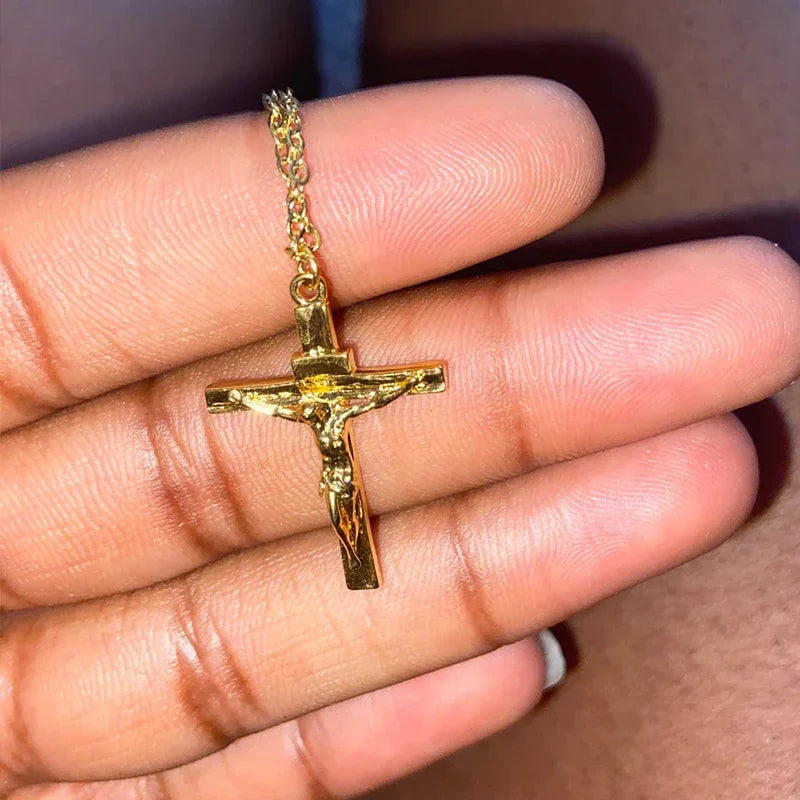 Cross Necklace for Women and Men, Stainless Steel Chains