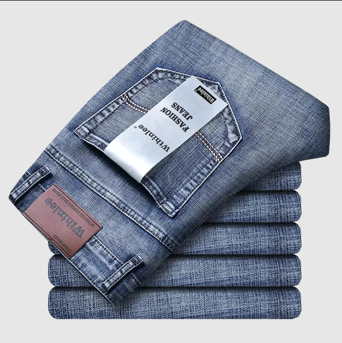 Men's Jeans Straight Stretch Fashion Classic Blue, Black, Work Denim Pants