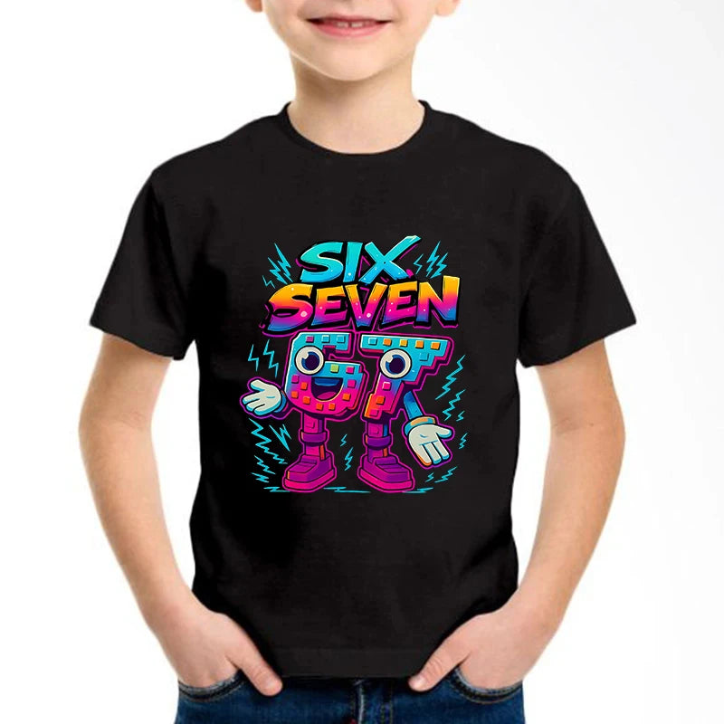 New Funny Six Seven Italian Brainrot Graphic Print T-Shirt Boy/Girl