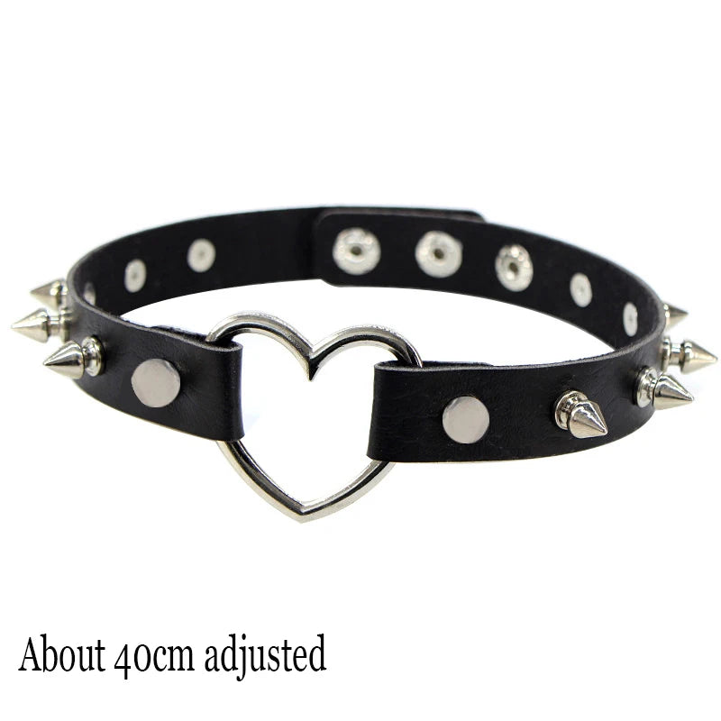 Woman Black Punk Choker Collar Necklace, Spike Chocker Gothic Cosplay Accessories