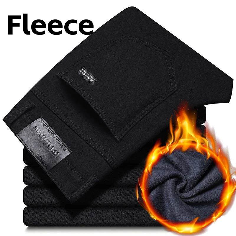 Men's Jeans Straight Stretch Fashion Classic Blue, Black, Work Denim Pants