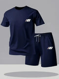Men's Breathable Sportswear, Short Sleeve and Shorts, Lightweight and Comfortable