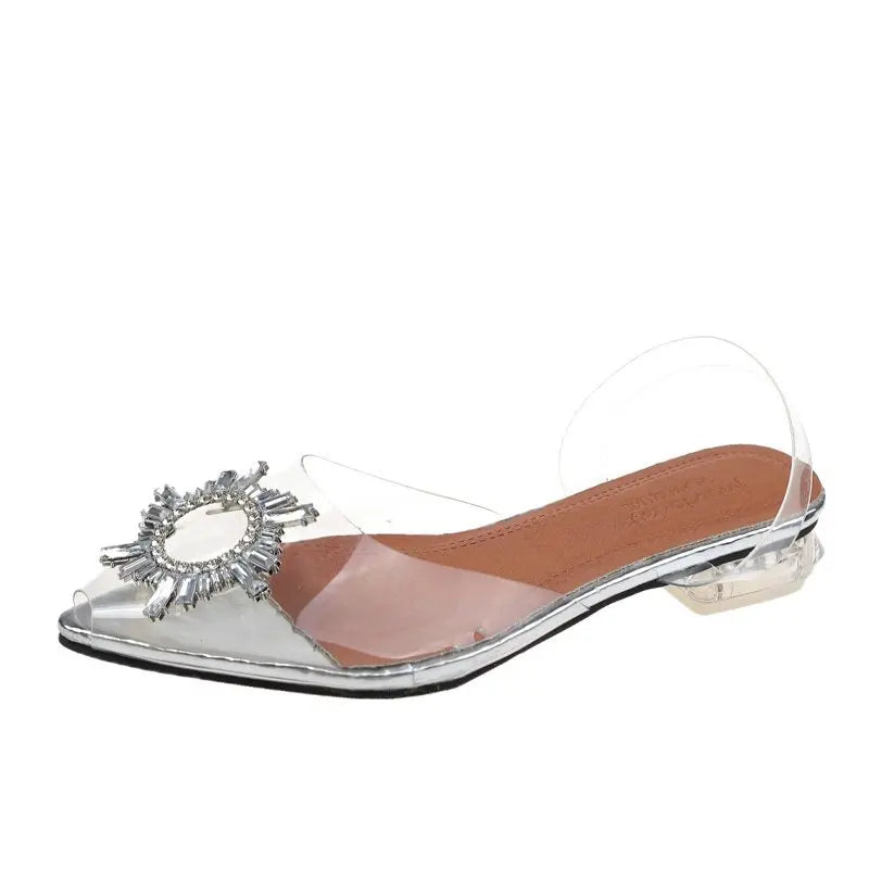 Summer Women's Heeled Sandals Fashion Dress Breathable Soft Comfortable