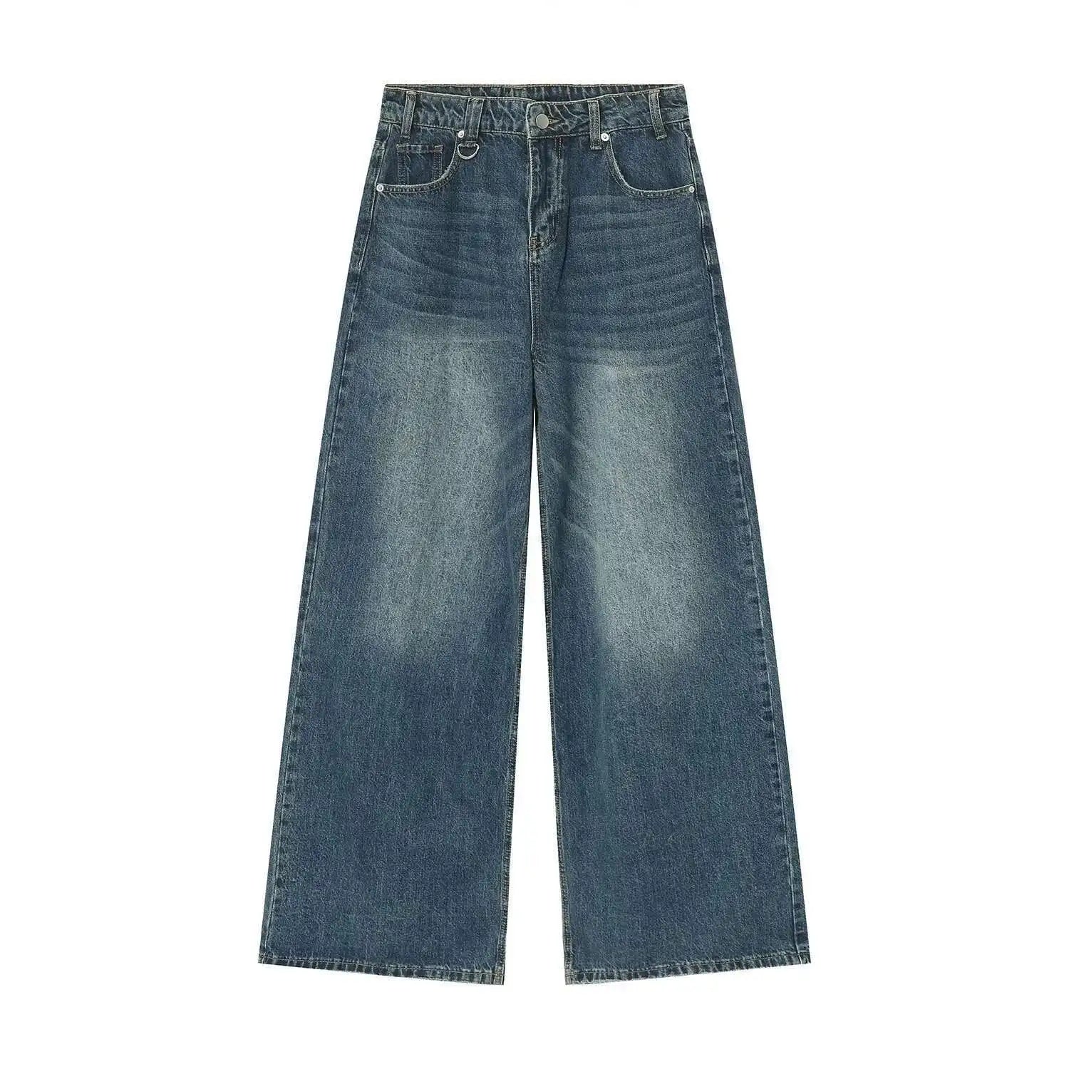 IEFB Vintage Fashion Camouflage Men's Jeans, Wide Leg Denim Pants