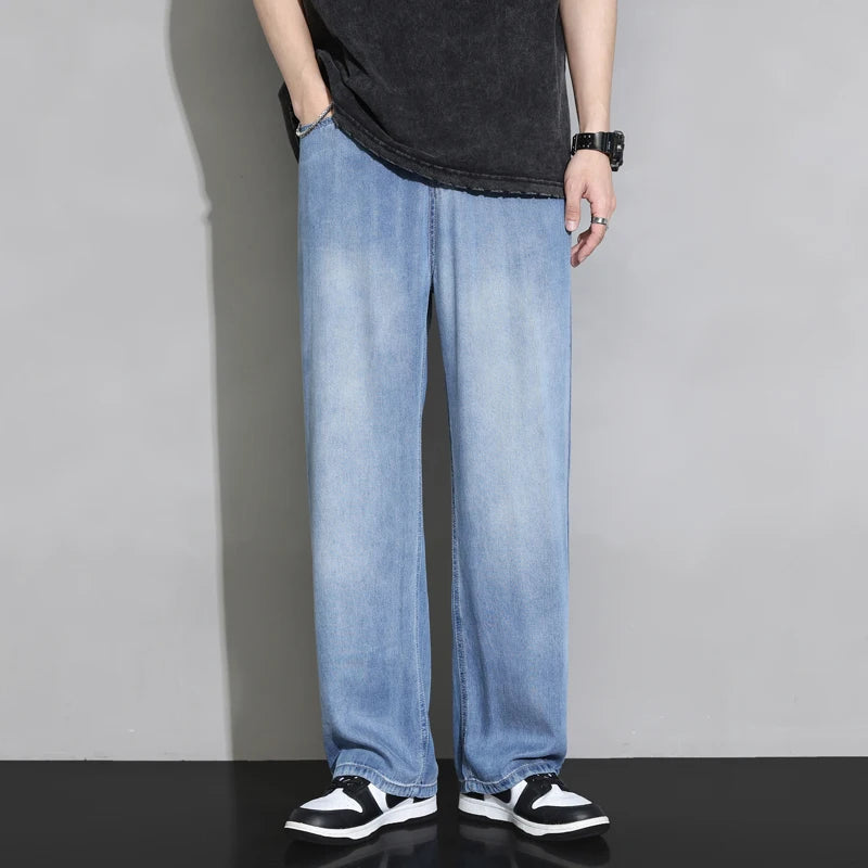 Men's 2025 Thin Cozy baggy Jeans Soft Vintage Denim