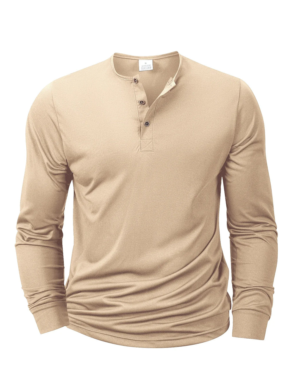 New Men's Henley Long Sleeve T-shirts, Basic Casual Collar, Comfortable Soft Pullover