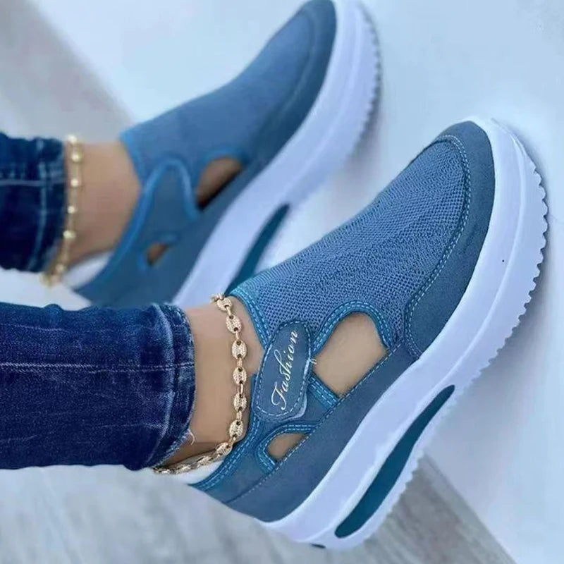 Red Casual Shoes, Women's Breathable Fashion Brand Sandals Platform,