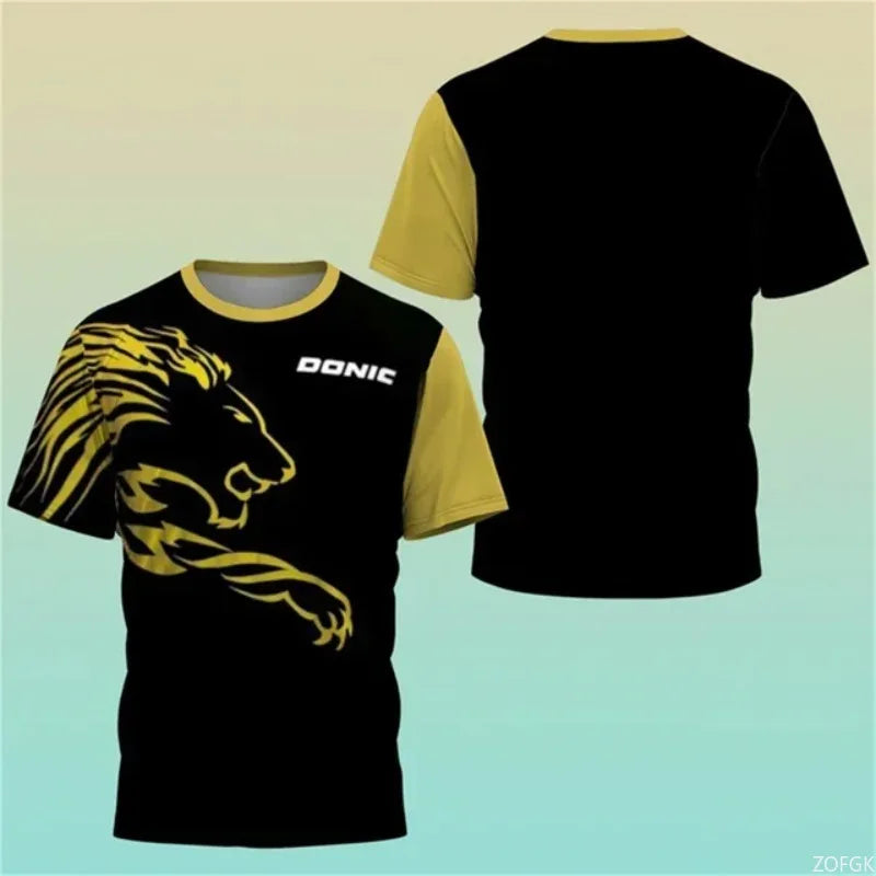 New Hot 3D Printing Boutique Table Tennis Shirt, Sweat Absorption Comfortable Top