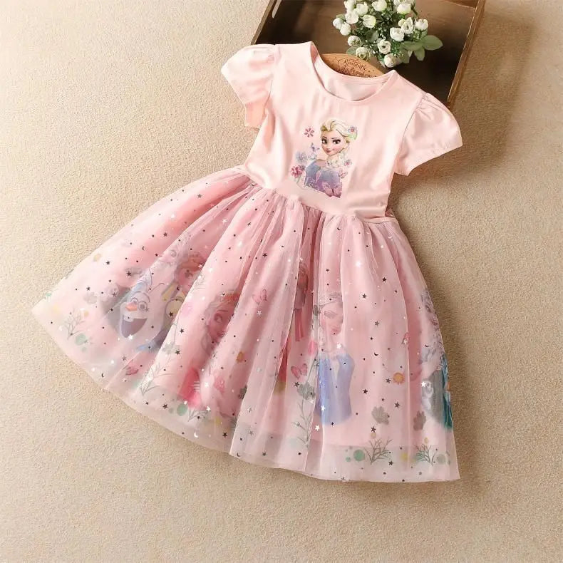 Girls Summer Fashion Elsa Princess Dress