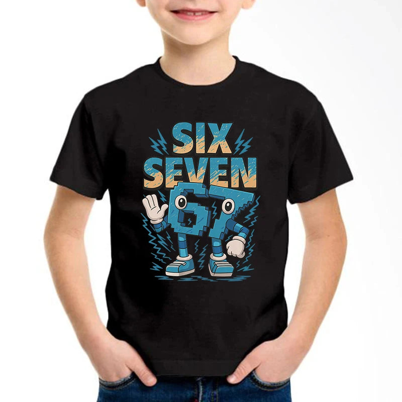 New Funny Six Seven Italian Brainrot Graphic Print T-Shirt Boy/Girl