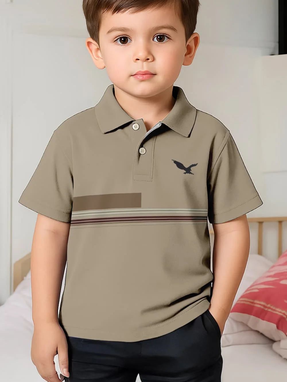 Polo Shirts for Kids, for Boys and Girls, with Gradient Striped 3D Print Fashion, also in Different Styles
