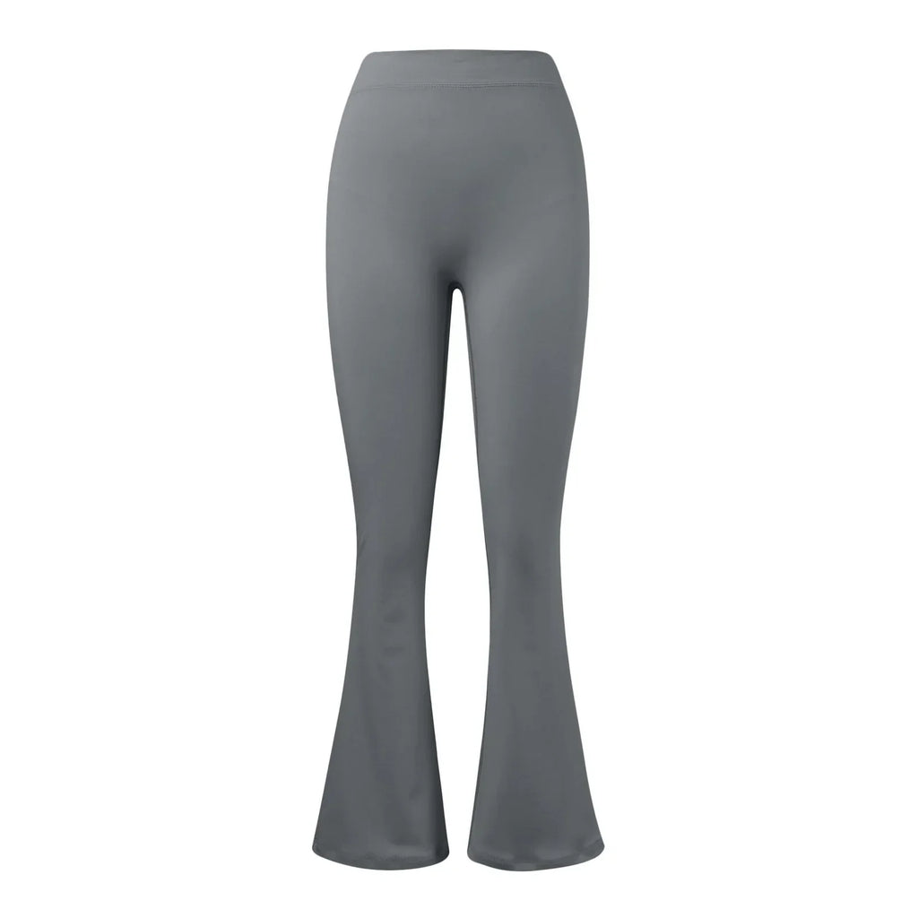 Fashion flared women's V back waist sports pants high waist buttocks, solid colors