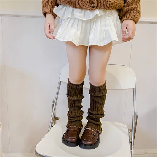 Fashion Girl's Leg Warmers, Knitted Warm Soft Socks, Elegant and Fashionable, 3-12Yrs