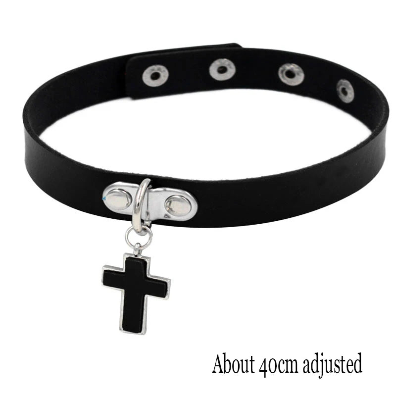 Woman Black Punk Choker Collar Necklace, Spike Chocker Gothic Cosplay Accessories