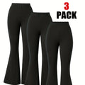 Girls' 3Pc Black Bell-Bottom Pants, Comfortable and Fashionable Ages 3-11,