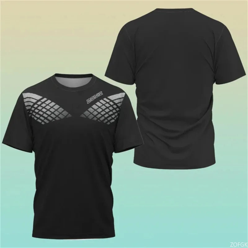 New Hot 3D Printing Boutique Table Tennis Shirt, Sweat Absorption Comfortable Top
