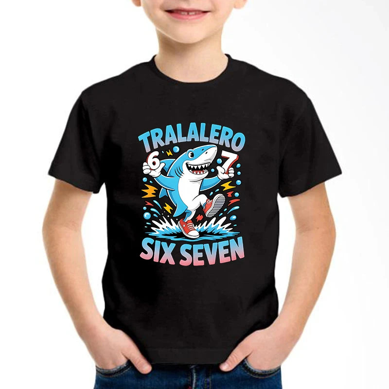 New Funny Six Seven Italian Brainrot Graphic Print T-Shirt Boy/Girl