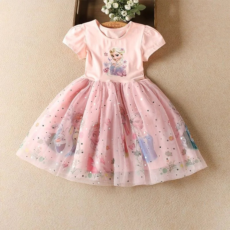 Girls Summer Fashion Elsa Princess Dress