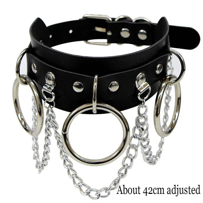 Woman Black Punk Choker Collar Necklace, Spike Chocker Gothic Cosplay Accessories