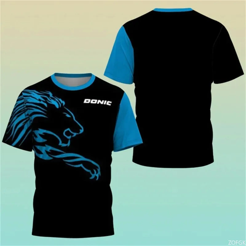 New Hot 3D Printing Boutique Table Tennis Shirt, Sweat Absorption Comfortable Top