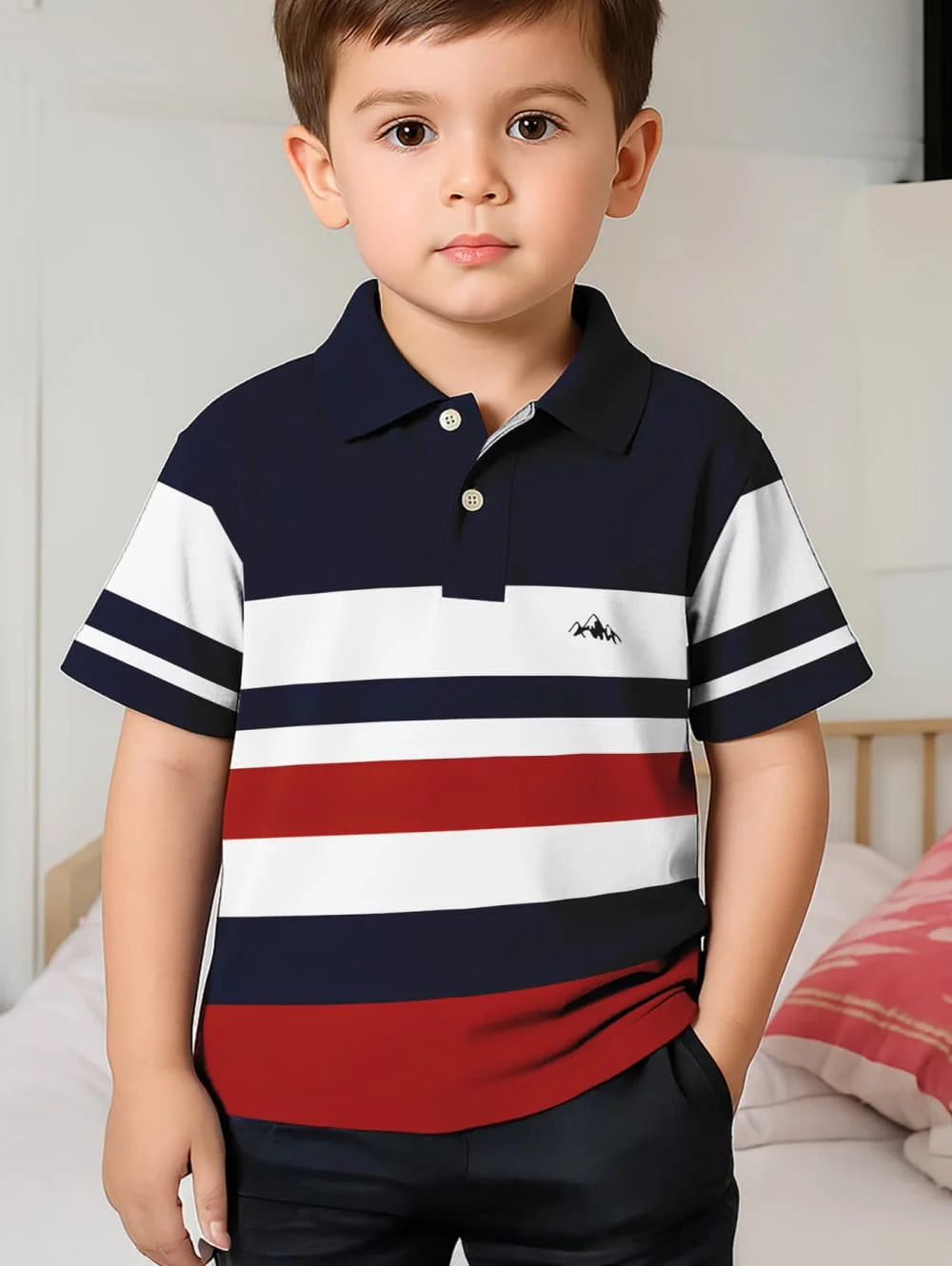 Polo Shirts for Kids, for Boys and Girls, with Gradient Striped 3D Print Fashion, also in Different Styles